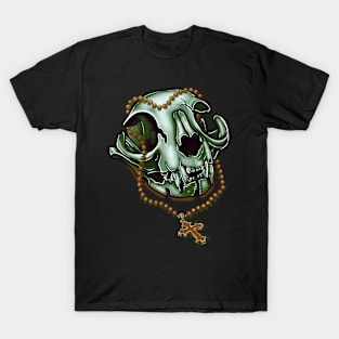 Green skull cat T-Shirt